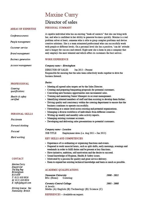 director  sales resume    job description