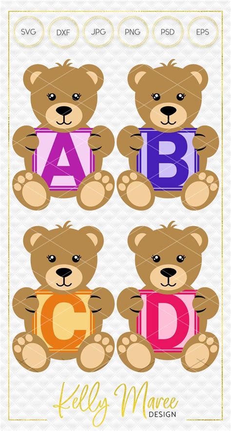 alphabet bear graphic bundle sofontsy cute alphabet cute teddy