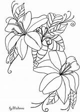 Line Drawing Flowers Flower Drawings Coloring Clip Bunch Outlines Sketches Floral Pages Bouquet Sketch Colouring Deviantart Patterns Designs Draw Pattern sketch template