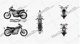 Motorcycle Yz250f Blueprint sketch template