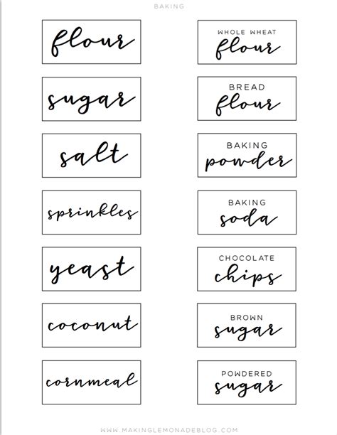customizable  printable pantry labels