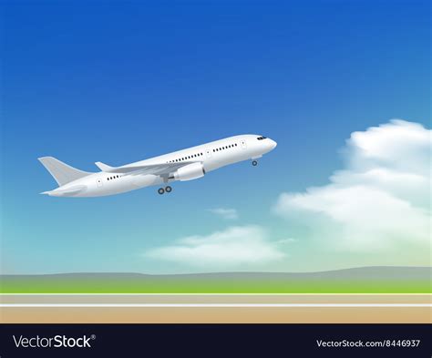 airplane takeoff poster royalty  vector image