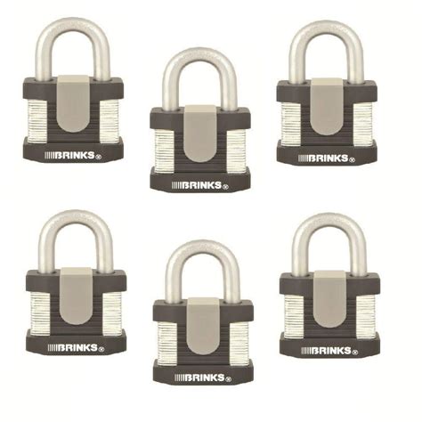 brinks home security  mm commercial padlock laminated steel  pack
