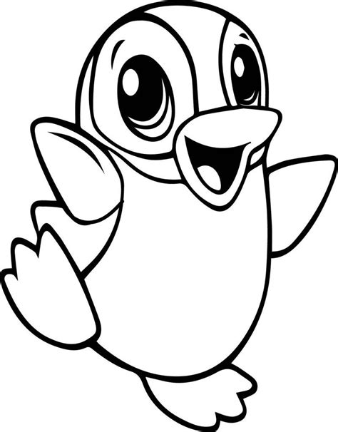 cute animal coloring pages winter season penguin coloring