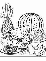 Watermelon Pineapple Ausmalbilder Fruit Lebensmittel Ausmalbild Colorier Melone Watermellon Peaches Feuilles sketch template