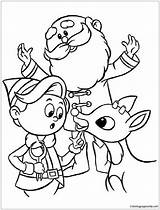Rudolph Elf Santa Pages Coloring Hermey Claus Color Print sketch template