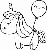 Unicorn Baby Balloon Coloring Printable Pages Kids A4 Description sketch template