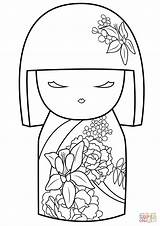 Coloring Pages Japanese Doll Kokeshi Dolls Flower Ornament Kimmi Drawing Printable Color China Getcolorings Styles Awesome Asian Book Print Japonais sketch template