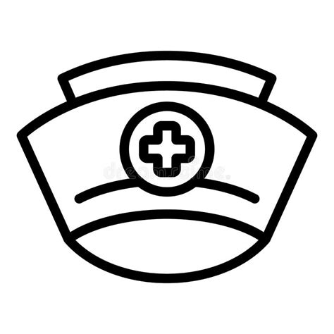 nurse cap icon outline vector health doctor stock vector