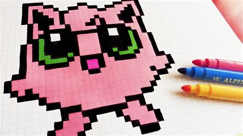 handmade pixel art   draw jigglypuff pixelart youtube