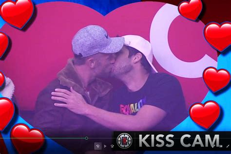 clippers feature two gay male couples on their pride night kiss cam