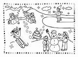 Coloring Activities Outdoor Winter Season Kind Color sketch template