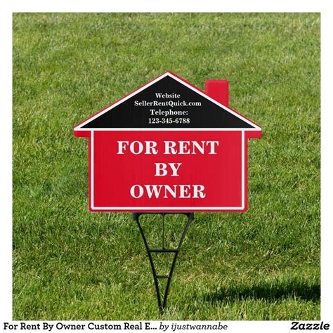 rent  owner custom real estate outdoor yard sign zazzlecom