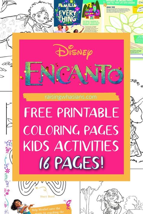 encanto printable coloring sheets kids activities birthday