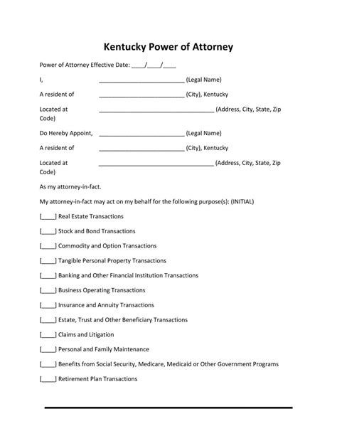 Free Fillable Kentucky Power Of Attorney Form ⇒ Pdf Templates