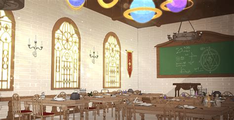 fantasy magic boarding school classroom