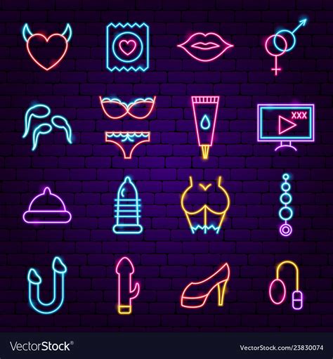 sex shop neon icons royalty free vector image vectorstock