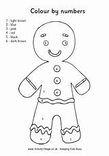 Gingerbread Man Numbers Colour Color Christmas Number Kids Activities Activityvillage Coloring Colouring Kindergarten Printables Activity Pages Explore Visit Village sketch template