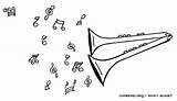 Sonido Sonidos Trompetas Sonar sketch template