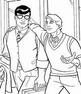 Coloring Clark Kent Superman Drawing Pete Ross Friend His sketch template