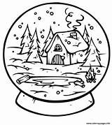 Snowglobe Globe Christmas Globes Bestcoloringpagesforkids sketch template