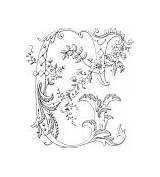 Coloring Monograms Flowered Magic Decorated Monogram Letter Flower sketch template