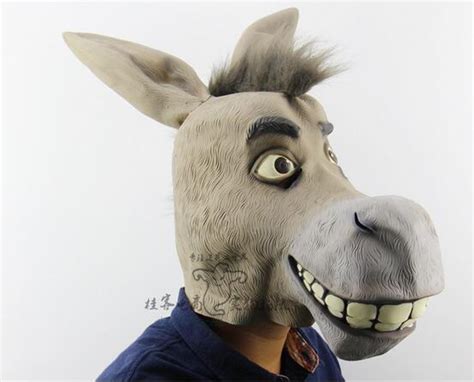 funny latex donkey head mask  halloween animal party buy latex
