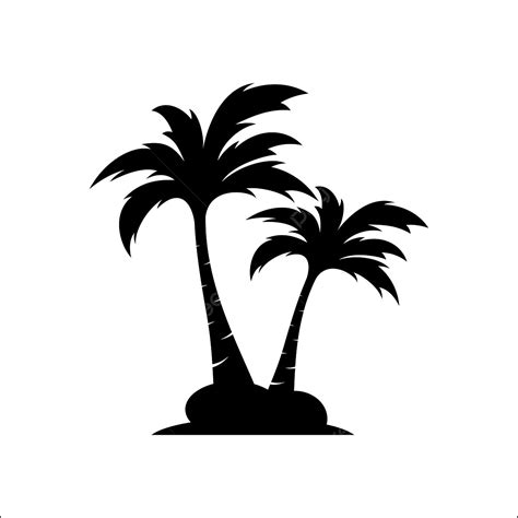 coconut palm tree silhouette png  palm coconut tree logo icon