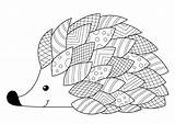 Hedgehog Zentangle Antistress Doodle sketch template