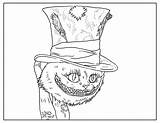 Coloring Adult Alice Wonderland Book Pages Tim Burton Halloween Printables sketch template