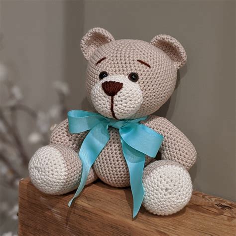 classic crochet teddy bear pattern etsy