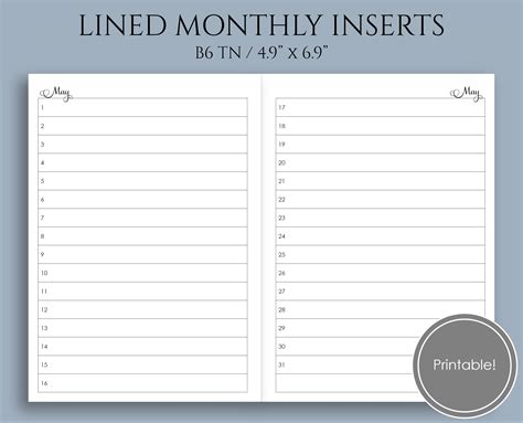 printable lined monthly calendar templates printable templates