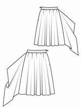 Skirts Flared Burda Flounce sketch template