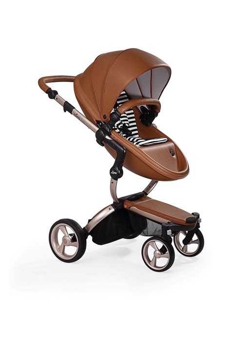 infant mima xari rose gold chassis stroller  reversible reclining seat carrycot size