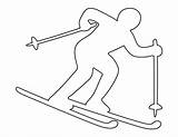 Skier Outline Printable Pattern Template Crafts Winter Patternuniverse Kids Stencils Skiing Use Craft Board Creating Paper Print Patterns Drawing Cut sketch template