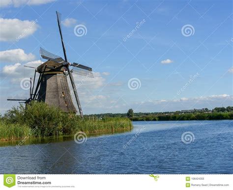 Old Dutch Windmill In Beautiful Shot Stock Image Image