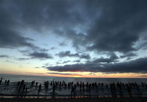 Naked North Sea Swimmers Plunge Into Freezing Waters To Mark The Start