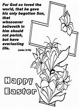 Easter Coloring Religious Pages Kids Clipart Christian Happy Sheet Printable Children Jesus Color John Printables Bible Sheets Colouring Cross Risen sketch template