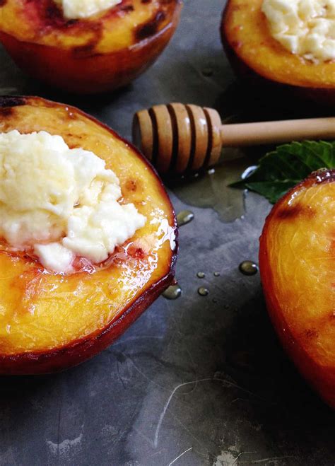 roasted peaches with goat cheese honey feast west