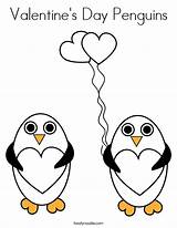 Coloring Penguins Valentine Valentines Built California Usa sketch template
