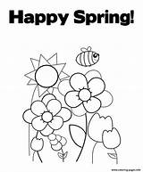 Coloring Spring Happy Pages Printable sketch template