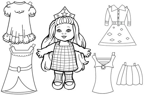 paper doll template  coloring pages  kids