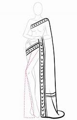 Idrawfashion Clothes Pallu Sketching Mannequin Sketchbook Pleats sketch template