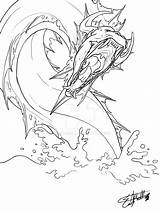 Leviathan Kajira La Lineart Deviantart Fantasy Drawings sketch template