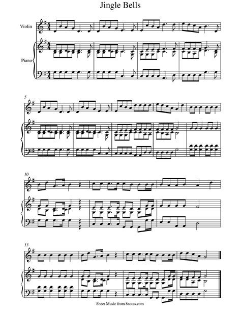 jingle bells sheet   violin notescom