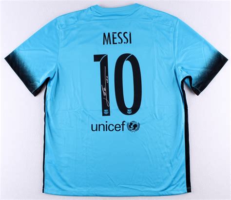 Lionel Leo Messi Signed Barcelona Third Jersey Messi Coa Pristine