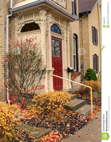 storm porch stock photo image  canada leaves entrance