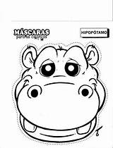Mask Hippo Animais Cut Animal Coloring Masks Printable Hipo Para Hipopotamo Infantil Mascaras Craft Moldes Kids Escolha Pasta Molde Colorir sketch template