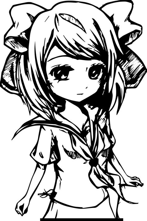 anime kitten coloring pages anime girl