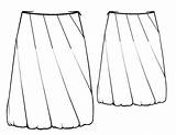 Pattern Lekala Sewing Pleats Bias Skirt sketch template